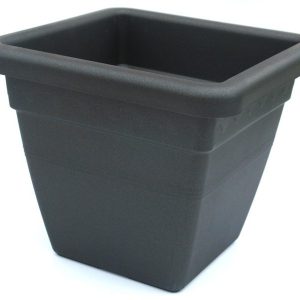Maceta de plástico inyectado color antracita CUADRADA 40 cm.